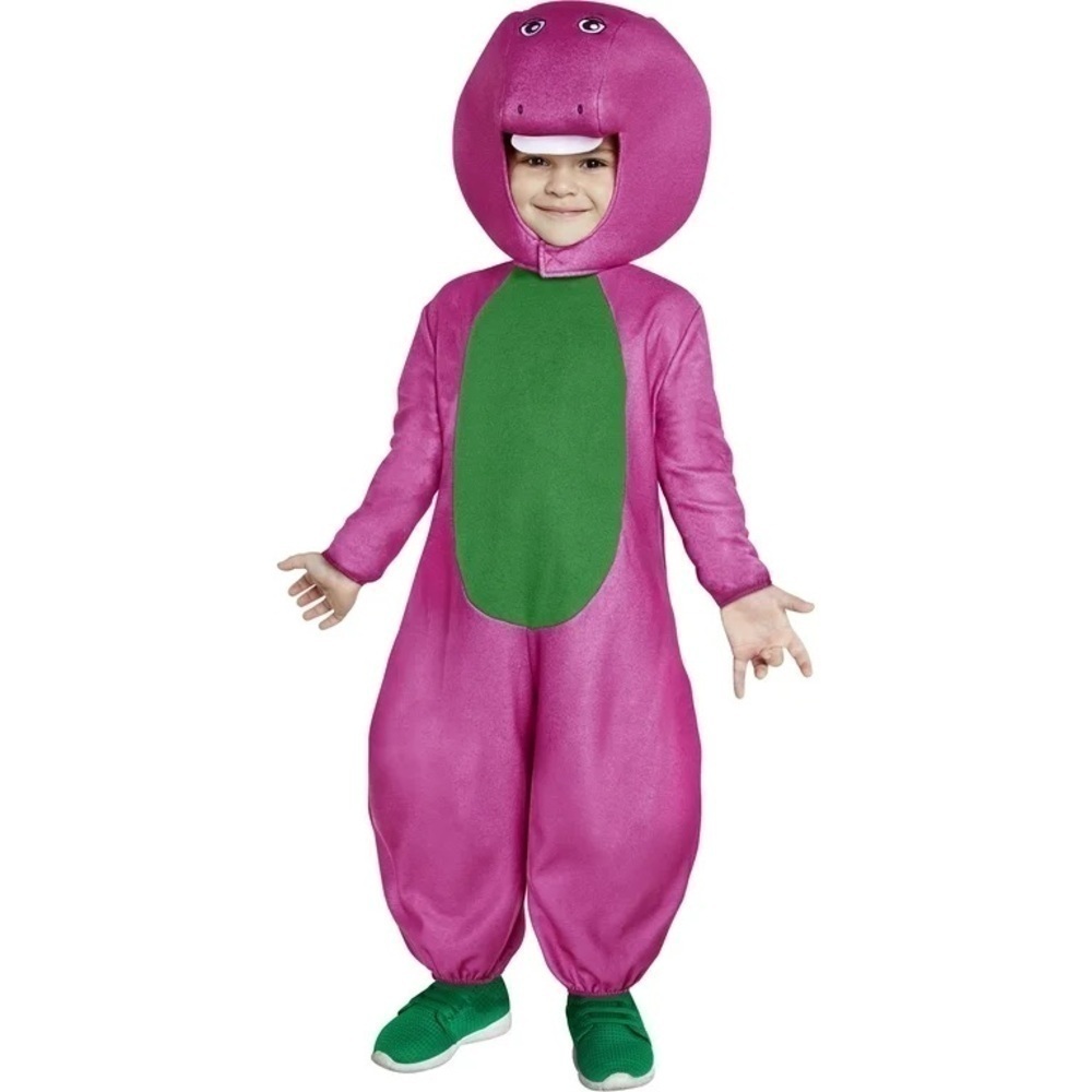 Barney Full Body Suit Costume Kids NEW Small 4-6 or 3T-4T Halloween Dinosaur